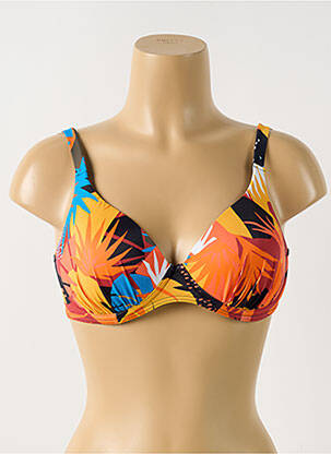 Haut de maillot de bain stretch haut soutien-gorge moulé orange OLYMPIA femme