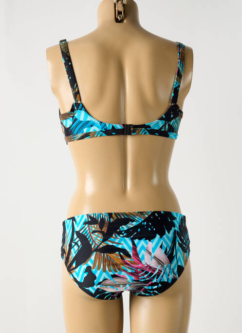 Maillot de bain 2 pièces stretch haut soutien-gorge emboitant bleu OLYMPIA femme