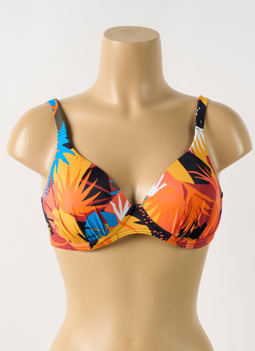 Haut de maillot de bain stretch haut soutien-gorge moulé orange OLYMPIA femme