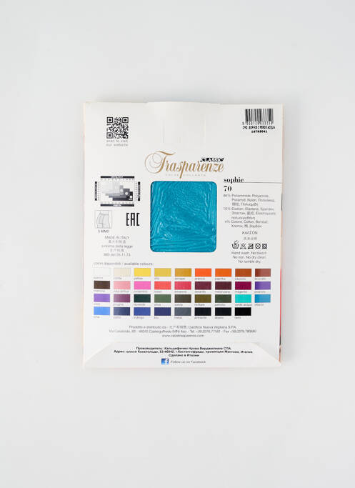 Collants bleu TRASPARENZE pour femme