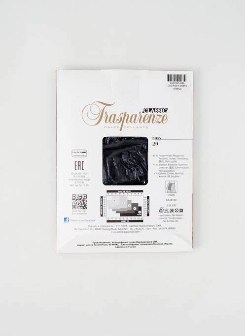 Collants noir TRASPARENZE pour femme