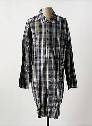 Robe de chambre imprimé carreaux bleu SEIDEN STICKER homme