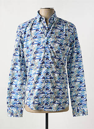 Chemise manches longues imprimé fantaisie bleu DARIO BELTRAN homme