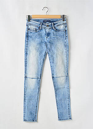 Jeans skinny effet usé délavé taille basse bleu TIFFOSI femme