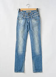Jeans coupe slim effet usé délavé taille basse bleu TIFFOSI femme