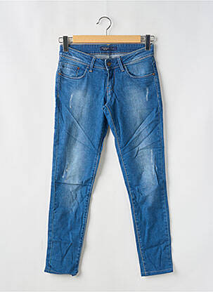 Jeans coupe slim effet usé délavé taille basse bleu TIFFOSI femme