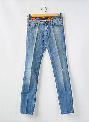 Jeans coupe slim effet usé délavé taille basse bleu TIFFOSI femme