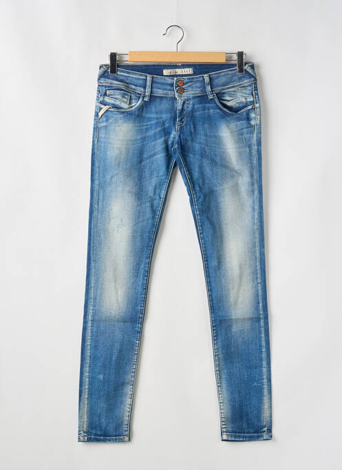 Jeans skinny effet usé délavé taille basse bleu TIFFOSI femme