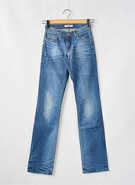 Jeans coupe droite effet usé délavé taille basse bleu TIFFOSI femme