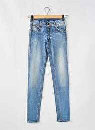 Jeans skinny effet usé délavé taille basse bleu TIFFOSI femme