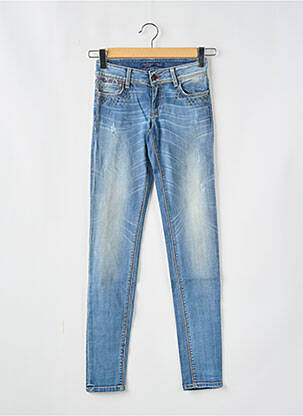 Jeans skinny effet usé délavé taille basse bleu TIFFOSI femme