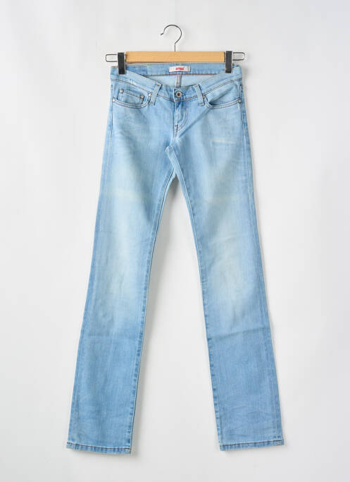 Jeans coupe slim effet usé délavé taille basse bleu TIFFOSI femme