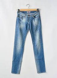 Jeans coupe slim effet usé délavé taille basse bleu TIFFOSI femme