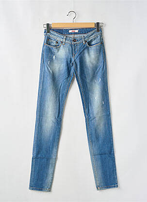 Jeans coupe slim effet usé délavé taille basse bleu TIFFOSI femme