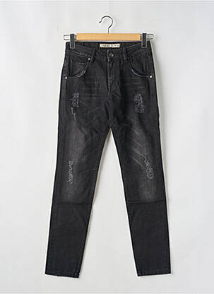 Jeans coupe slim effet usé délavé taille normale noir TIFFOSI femme