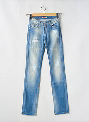 Jeans coupe slim effet usé délavé taille basse bleu TIFFOSI femme