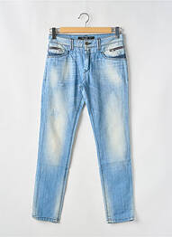 Jeans coupe slim effet usé délavé taille normale bleu TIFFOSI femme