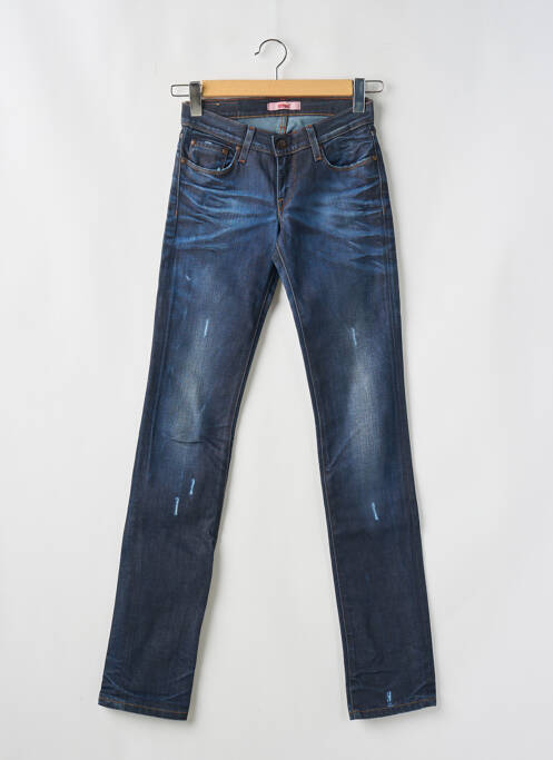 Jeans coupe slim effet usé délavé taille normale bleu TIFFOSI femme