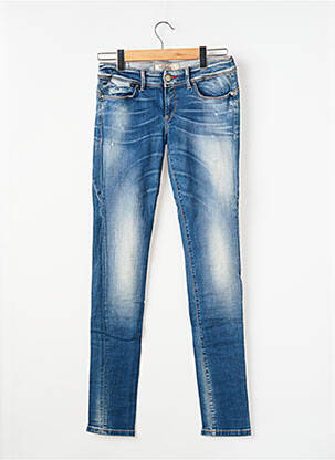 Jeans coupe slim effet usé délavé taille basse bleu TIFFOSI femme