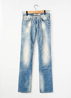 Jeans coupe slim effet usé délavé taille basse bleu TIFFOSI femme