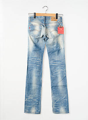 Jeans coupe slim effet usé délavé taille basse bleu TIFFOSI femme