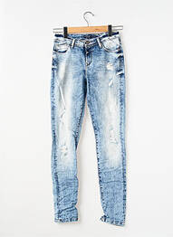 Jeans skinny effet usé délavé taille basse bleu TIFFOSI femme