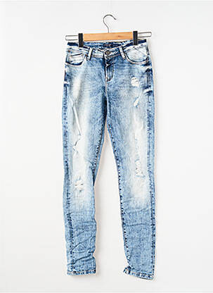 Jeans skinny effet usé délavé taille basse bleu TIFFOSI femme