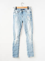Jeans skinny effet usé délavé taille basse bleu TIFFOSI femme