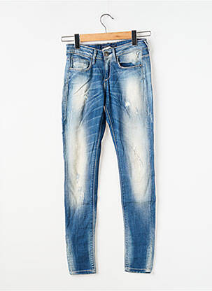 Jeans skinny effet usé délavé taille basse bleu TIFFOSI femme