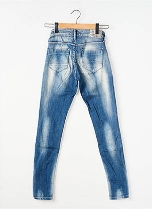 Jeans skinny effet usé délavé taille basse bleu TIFFOSI femme