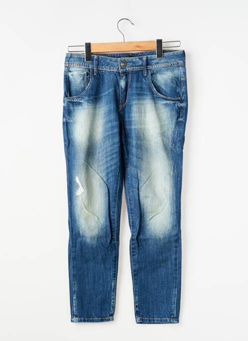 Jeans coupe slim effet usé délavé taille basse bleu TIFFOSI femme