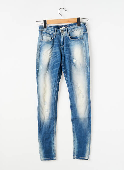 Jeans skinny effet usé délavé taille basse bleu TIFFOSI femme