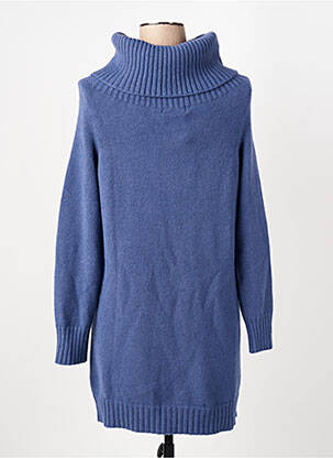 Robe pull resserrée sur le bas manches longues bleu CARTA LIBERA femme
