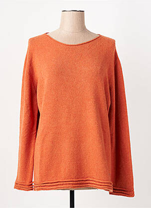 Pull tissage chiné manches longues orange CARTA LIBERA femme