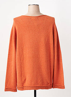 Pull tissage chiné manches longues orange CARTA LIBERA femme