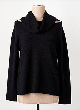 Pull col roulé coupe cintrée manches longues noir CARTA LIBERA femme