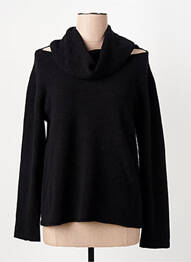 Pull col roulé coupe cintrée manches longues noir CARTA LIBERA femme