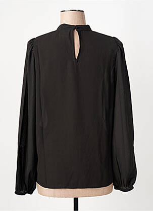 Blouse légère et transparente manches longues noir ICHI femme
