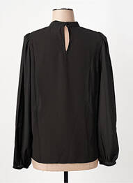 Blouse légère et transparente manches longues noir ICHI femme