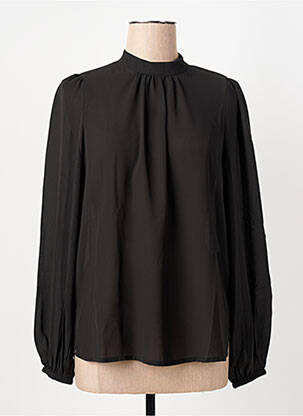Blouse légère et transparente manches longues noir ICHI femme