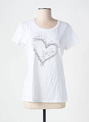 T-shirt coupe cintrée manches courtes blanc LIU JO femme
