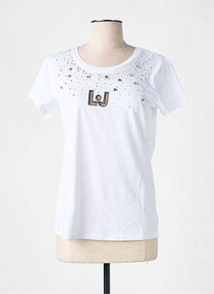 T-shirt coupe droite manches courtes blanc LIU JO femme