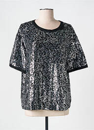 T-shirt coupe droite manches courtes argent PLEASE femme