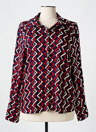 Chemisier imprimé fantaisie manches longues rouge YES.ZEE femme