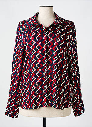 Chemisier imprimé fantaisie manches longues rouge YES.ZEE femme