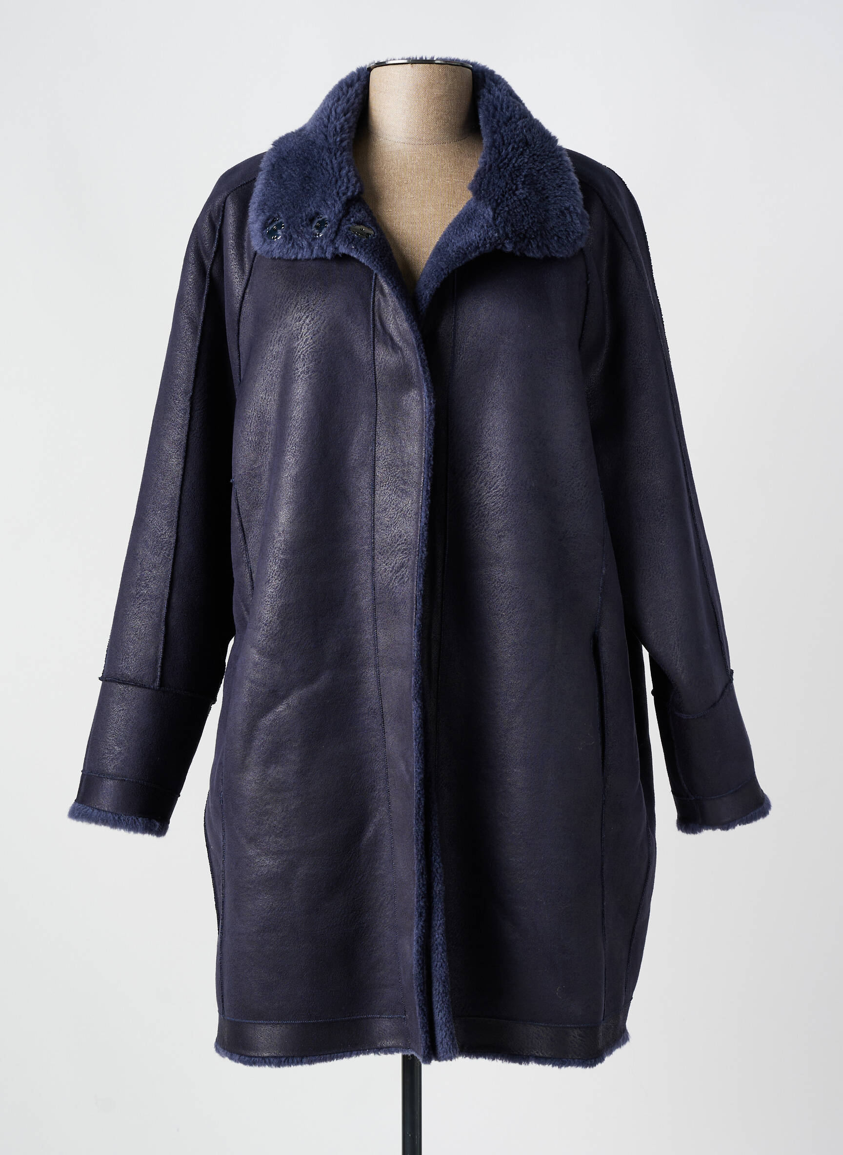 Manteau Long Coupe Droite Bleu Oakwood Femme 2551307-bleu00 Modz - Main Image