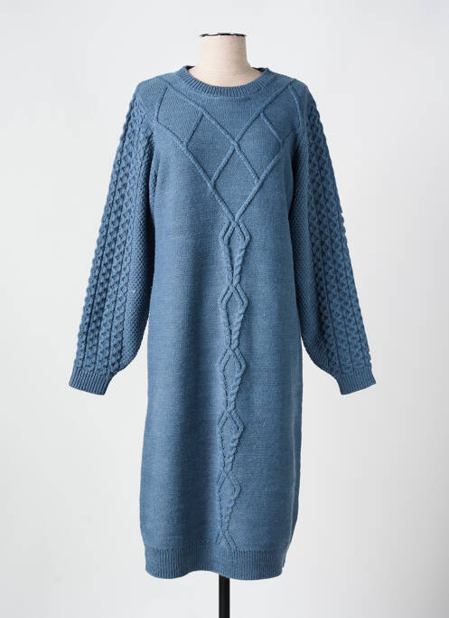 Robe longue bleu ICHI pour femme