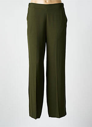 Pantalon droit tissage crêpe taille normale vert IMPERIAL femme