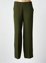 Pantalon droit tissage crêpe taille normale vert IMPERIAL femme