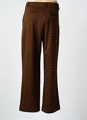 Pantalon droit taille à pinces taille normale marron ICHI femme